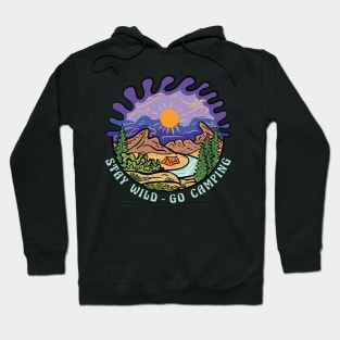 Vintage Retro Style Outdoor at Mountain Go Camping Stay Wild Hoodie